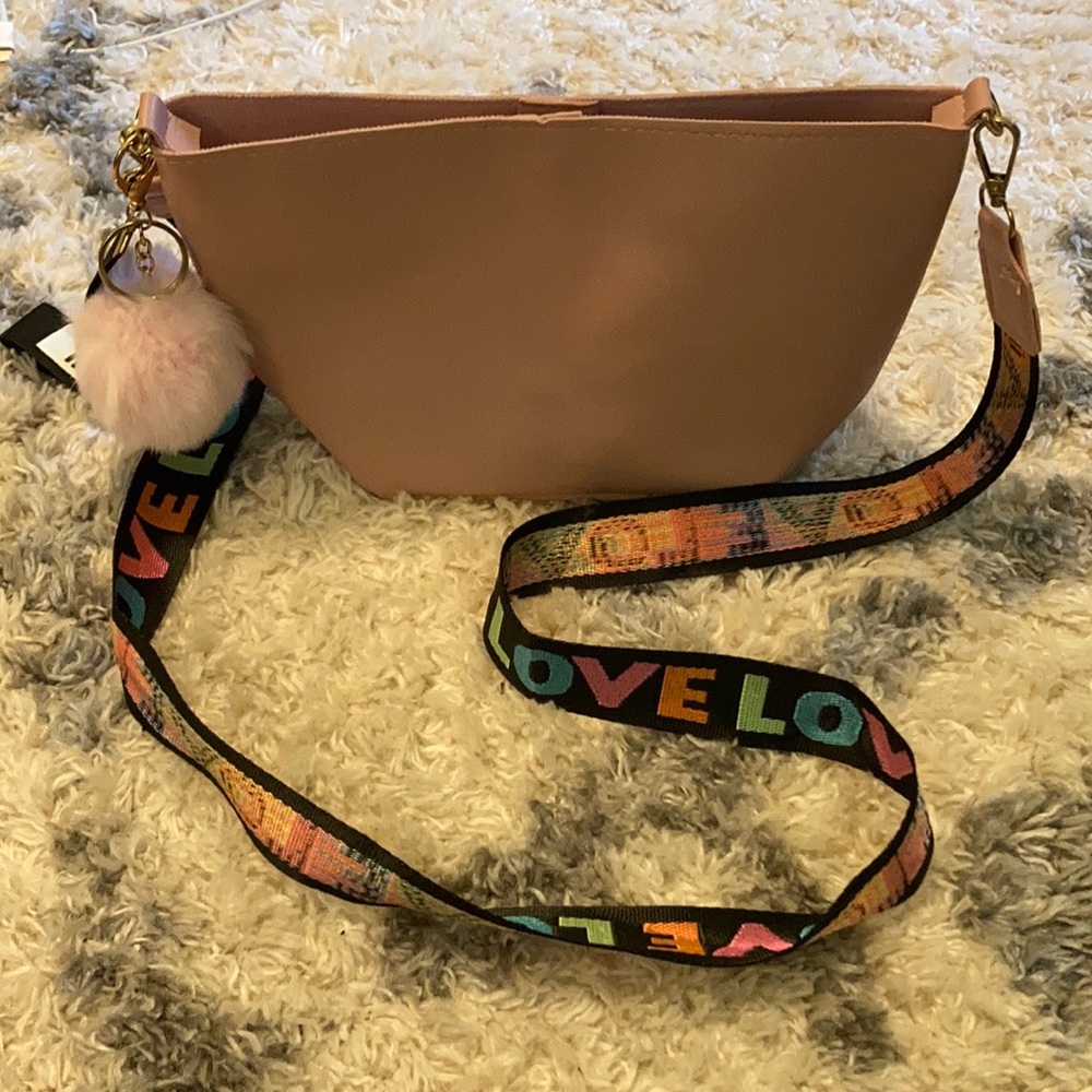 Blush Pink Small Bag with Love Rainbow Handle